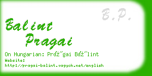 balint pragai business card